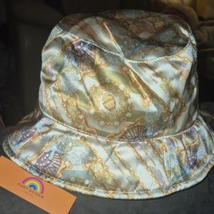 Kurt Geiger Pastel Chain & Shell Satin Bucket Hat